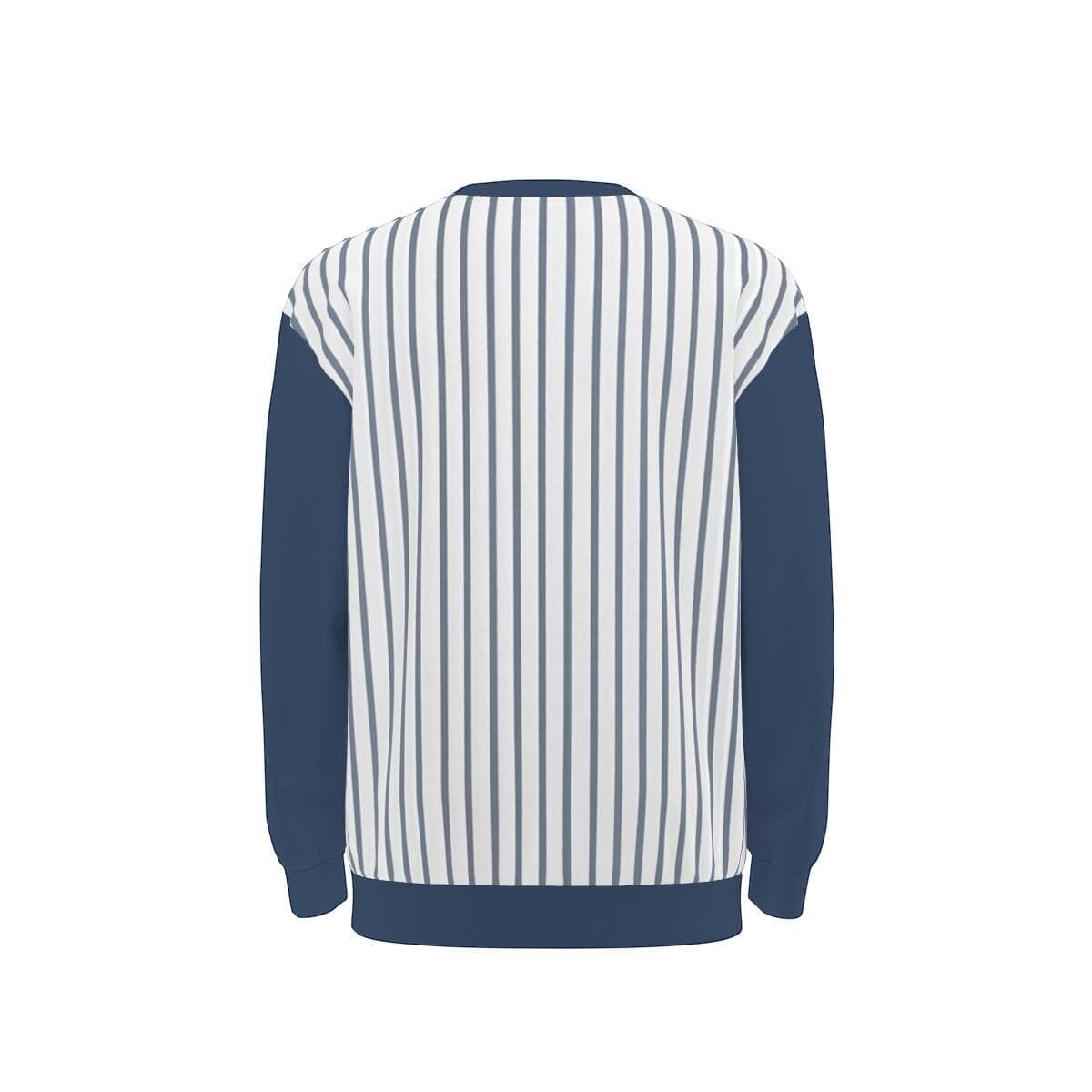 Urban Pinstripe Dropped Shoulder Sweatshirt | Unisex Loose Fit Long Sleeve Crewneck Tee | Stylish Rebel Pullover