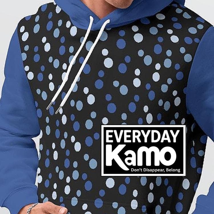 Vibrant Blue Polka Dot Hoodie | Men's Warm Fleece Lined Sweatshirt | Stylish Dot Pattern Pullover