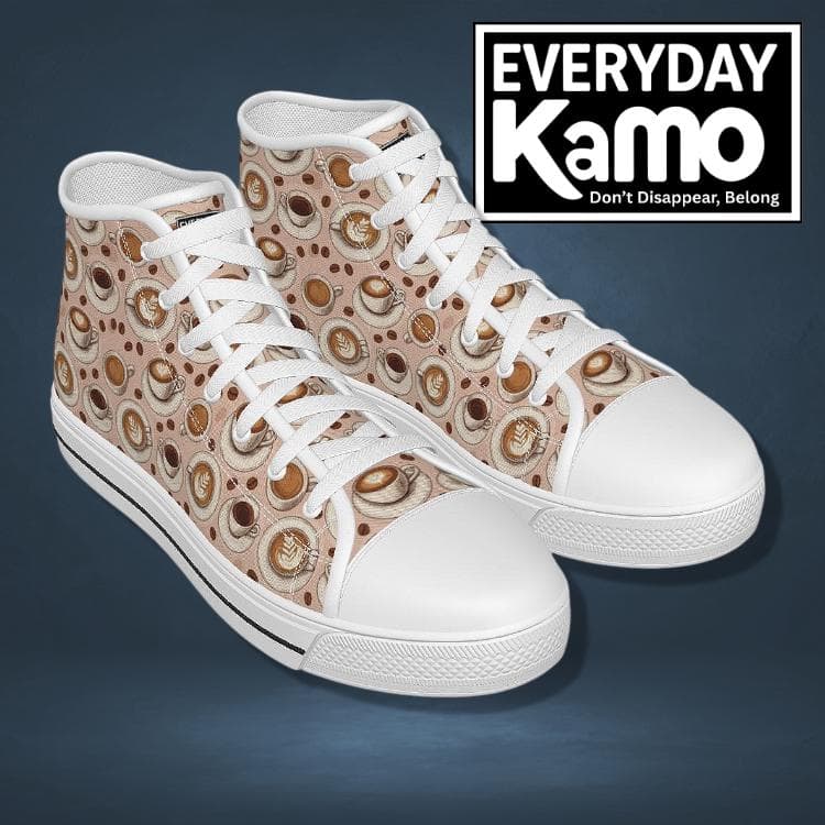 Women's Highbury Coffee Lover High-Top Canvas Sneakers | Comfy & Chic