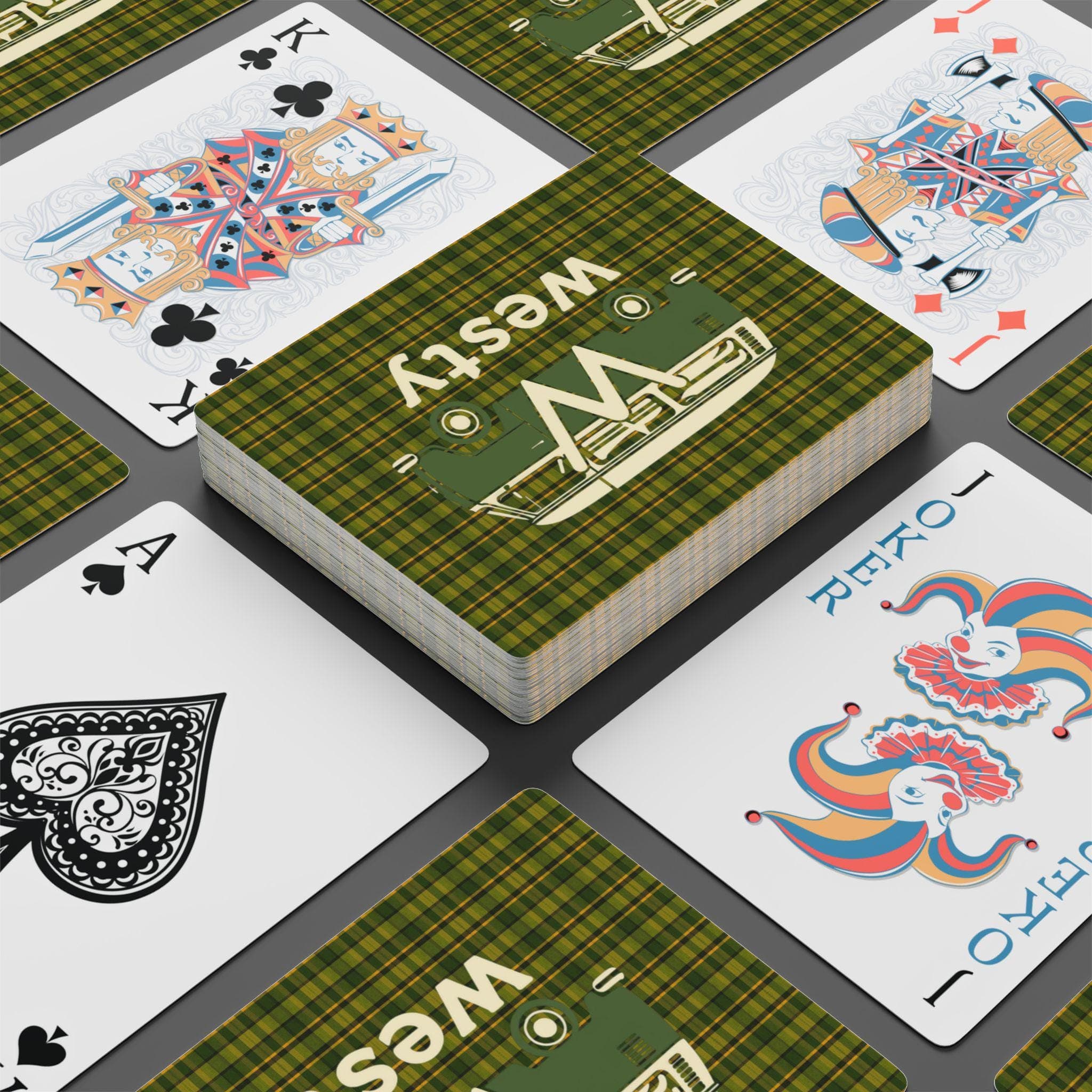 VW Microbus Playing Cards – Westfalia Green Vanlife Design