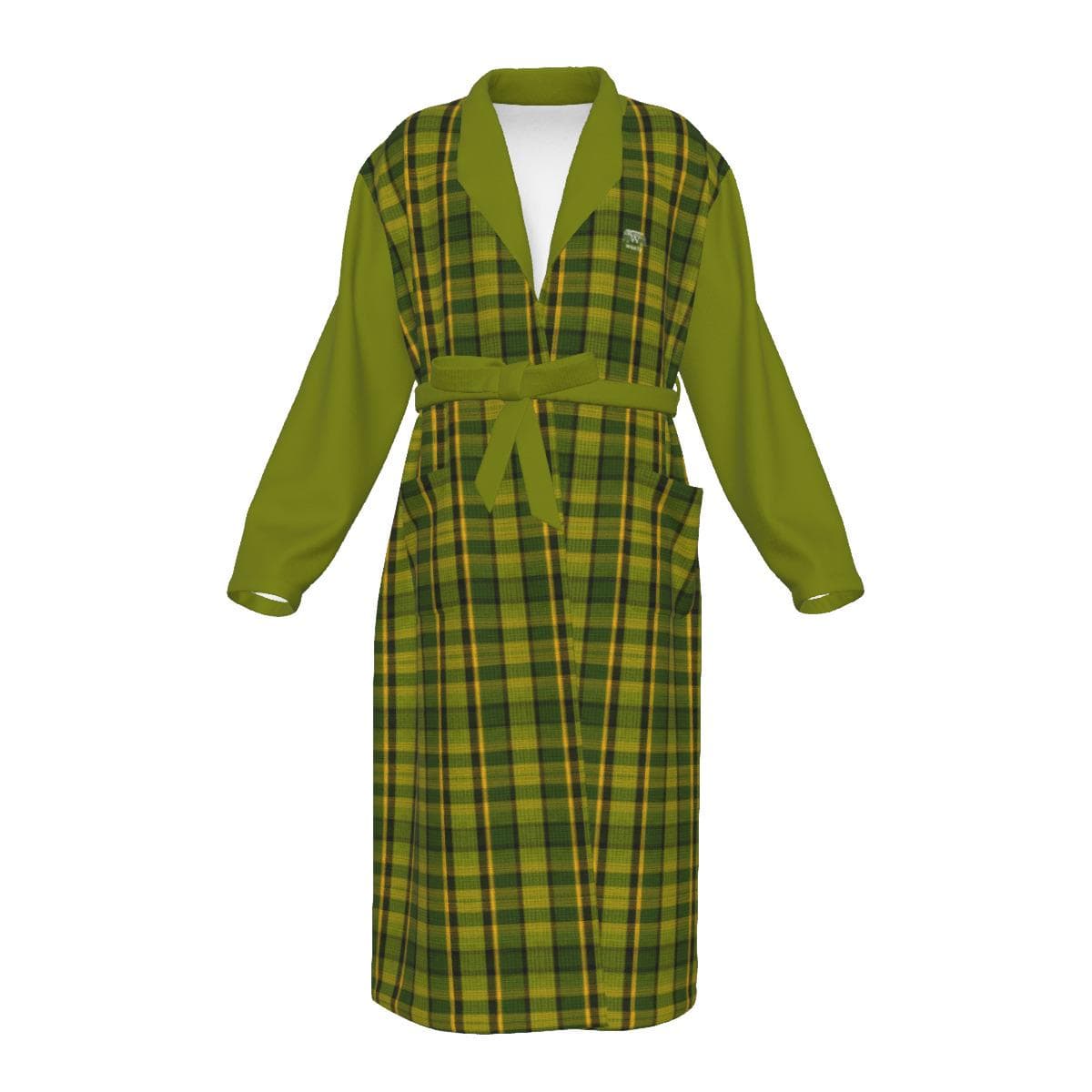 Green Plaid Jersey Robe | Unisex Loungewear Bathrobe