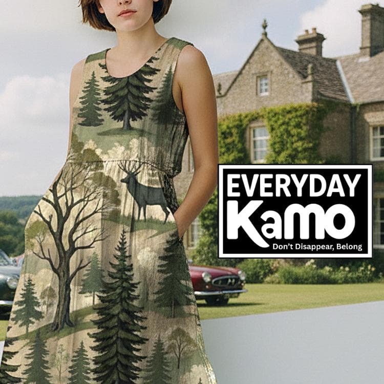 Everyday Kamo Forest Deer Maxi Dress | Summer Vacation & Casual Flowy Dress