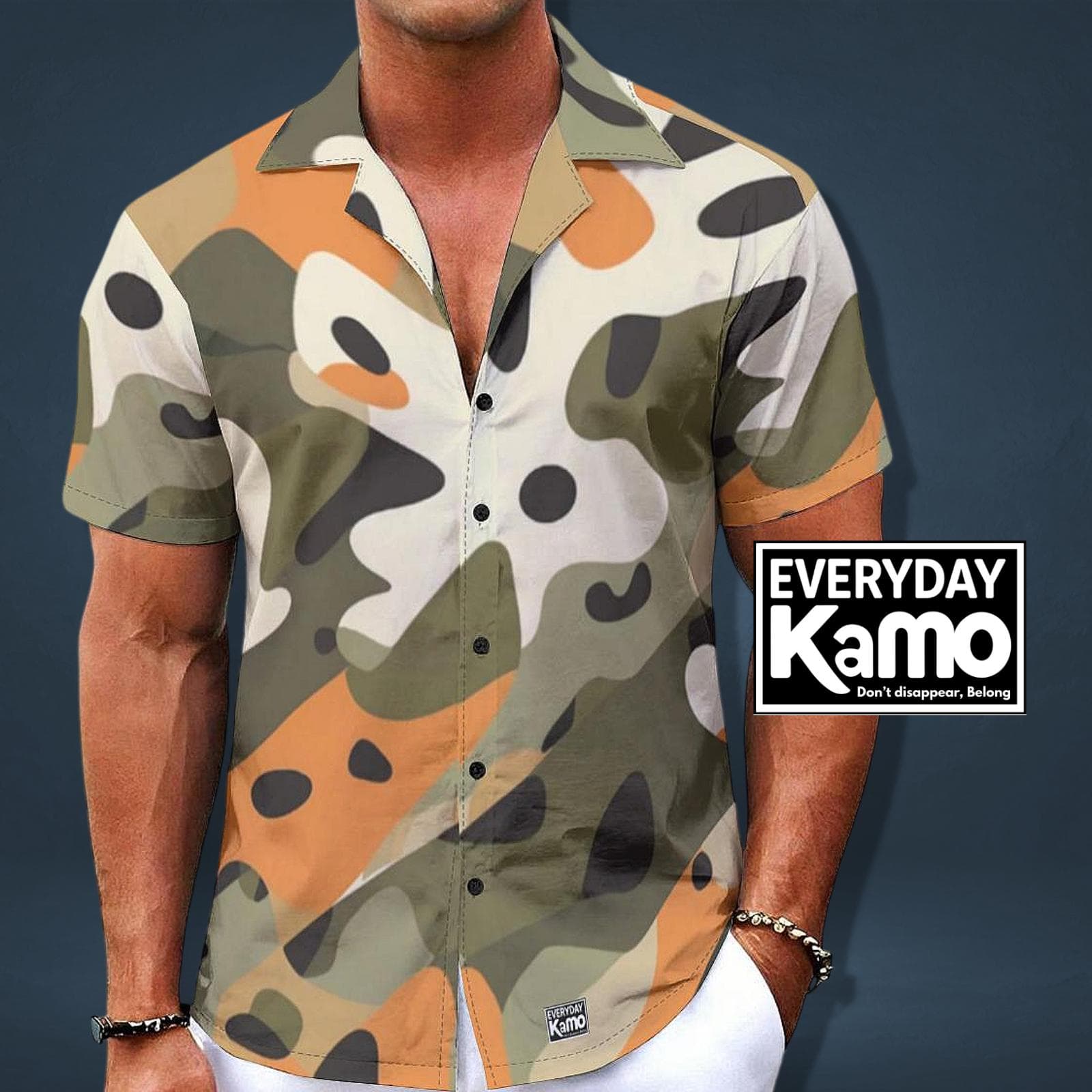 Everyday Kamo Abstract Camo Hawaiian Shirt Men Urban