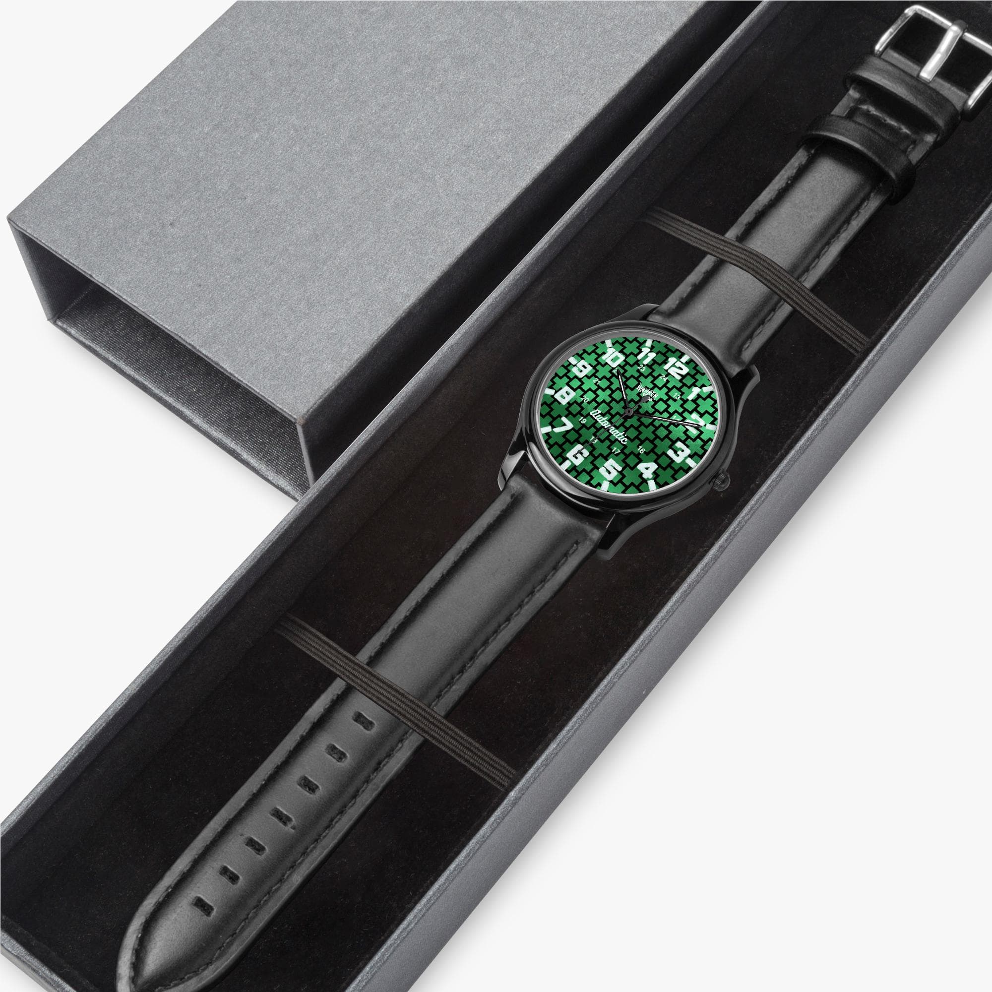 Unisex Black Stainless Steel Automatic Watch | Genuine Leather Bands | Japanese Citizen Movement