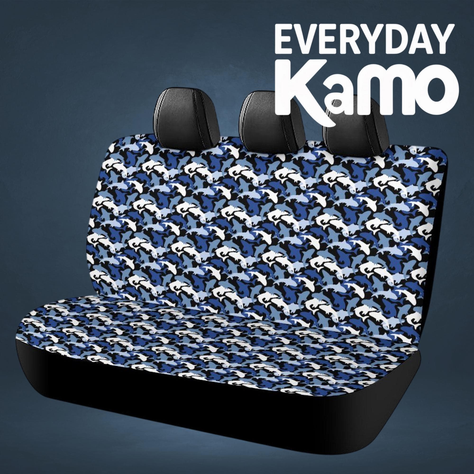 Ocean Camo Car Back Seat Cover - Sublimation Print, Soft & Stretchy Fit