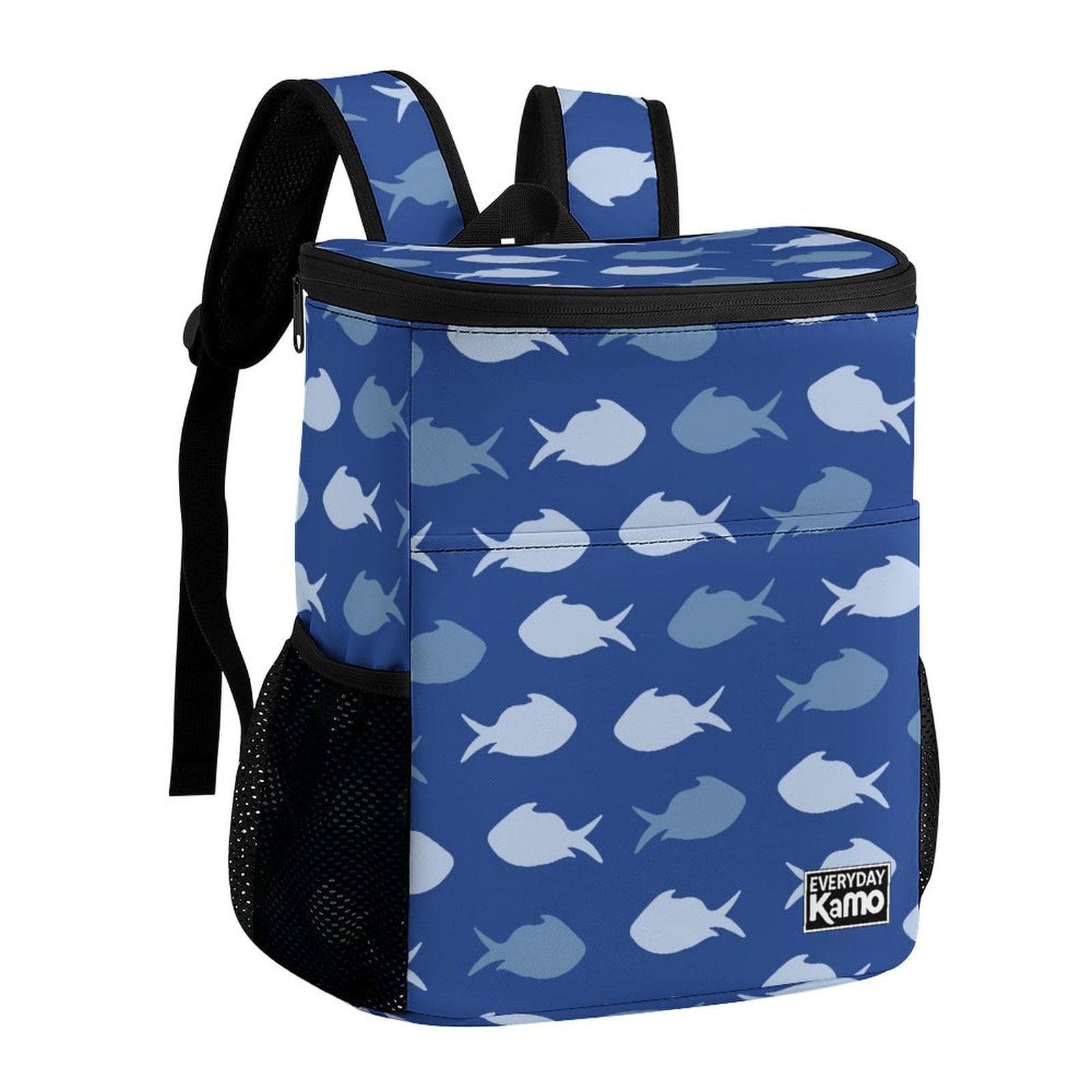 Everyday Kamo 'School of Fish' Cooler Backpack | Stylish Insulated Lunch Bag for Beach, Picnic & Daily Adventures