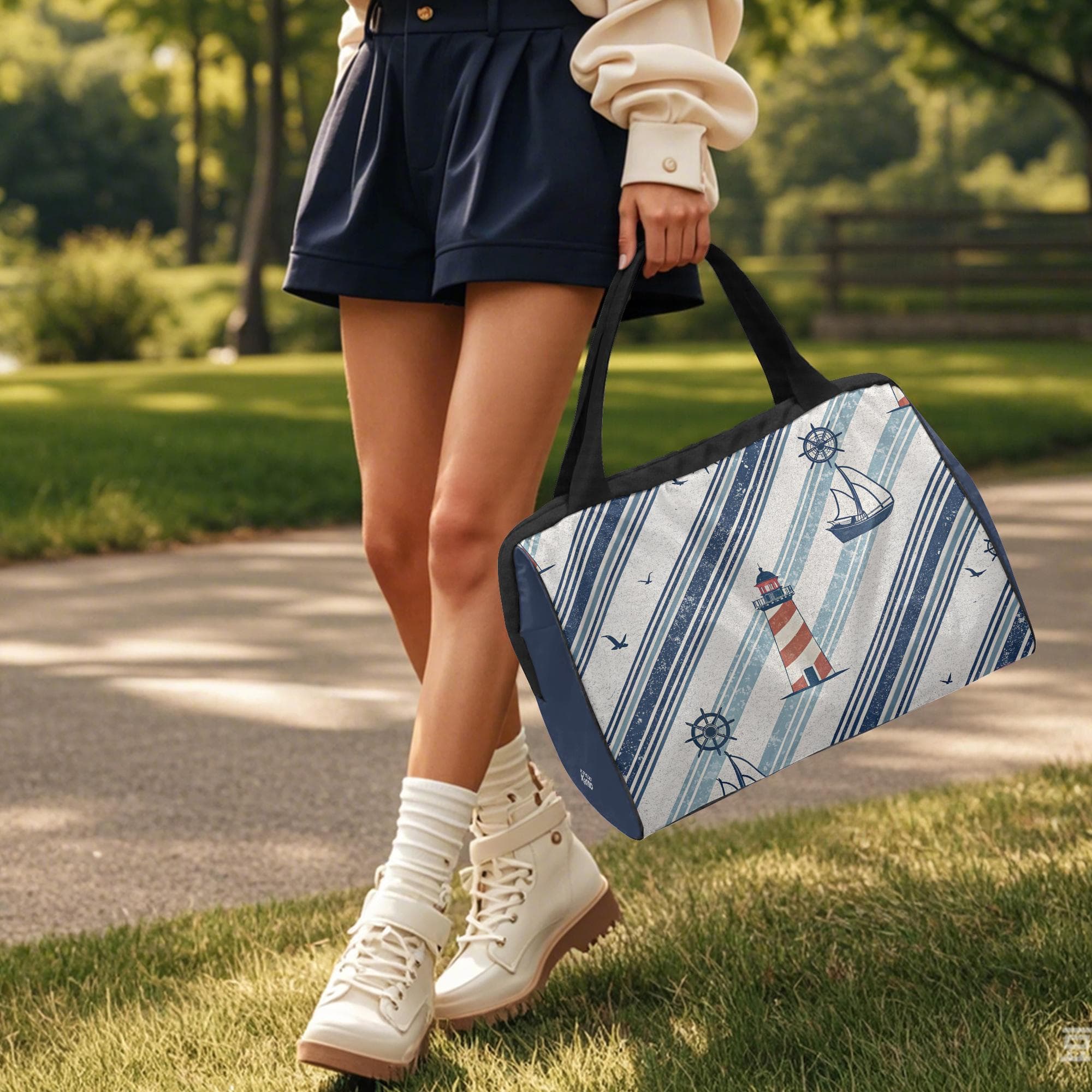 Nautical Adventure Duffel Bag | Weekend Getaway Travel Carry-On | Durable Canvas