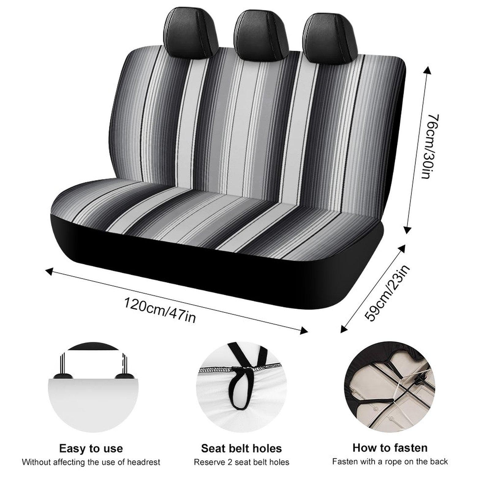 Everyday Kamo Striped Car Seat Cover Black White