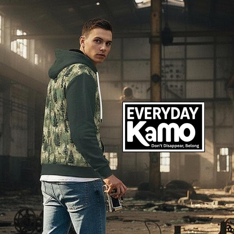 Everyday Kamo Forest Deer Hoodie Gift for Him, Modern Urban Explorer, Dad, Friend