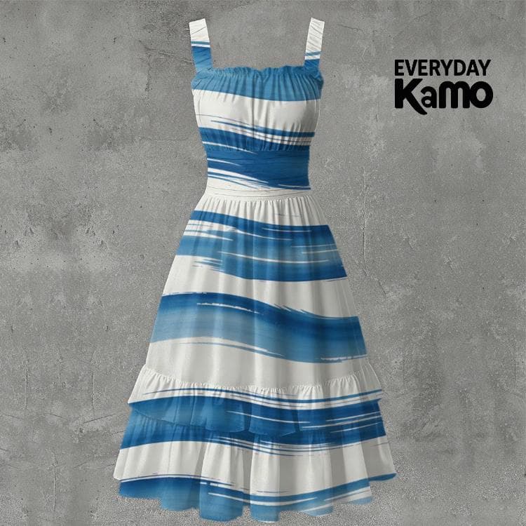 Tropical Breeze Ruffle Hem Dress - Summer Chic Milk Silk