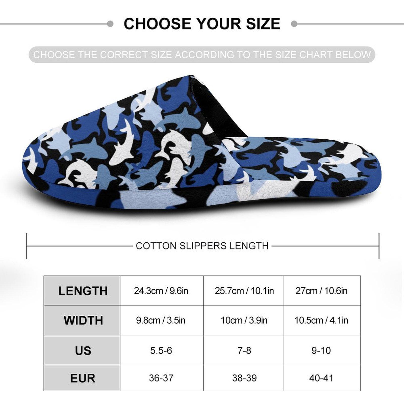 Shark Camo Flannel Slippers | Blue Marine Comfort Slides