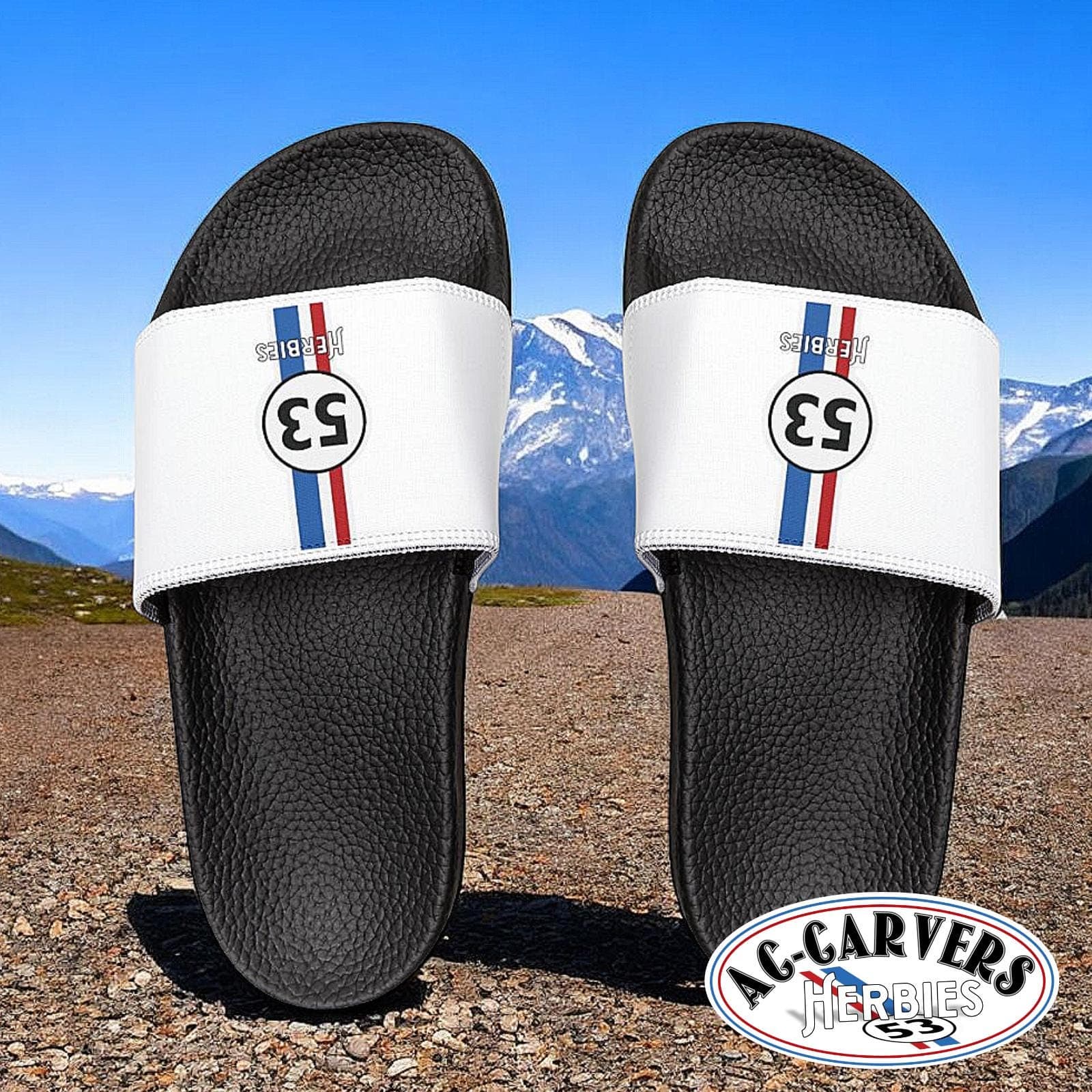 Herbie the Love Bug Sandals, Men's Beach Shoes, Bug Fan Gift