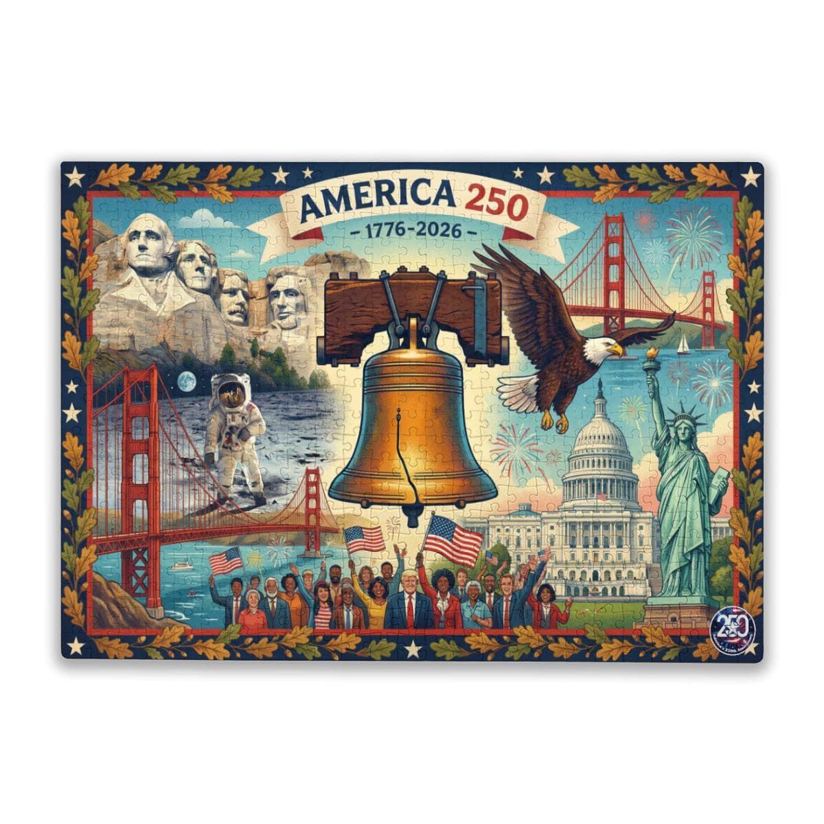 America 250th Anniversary Puzzle | Patriotic Cardboard Jigsaw Gift