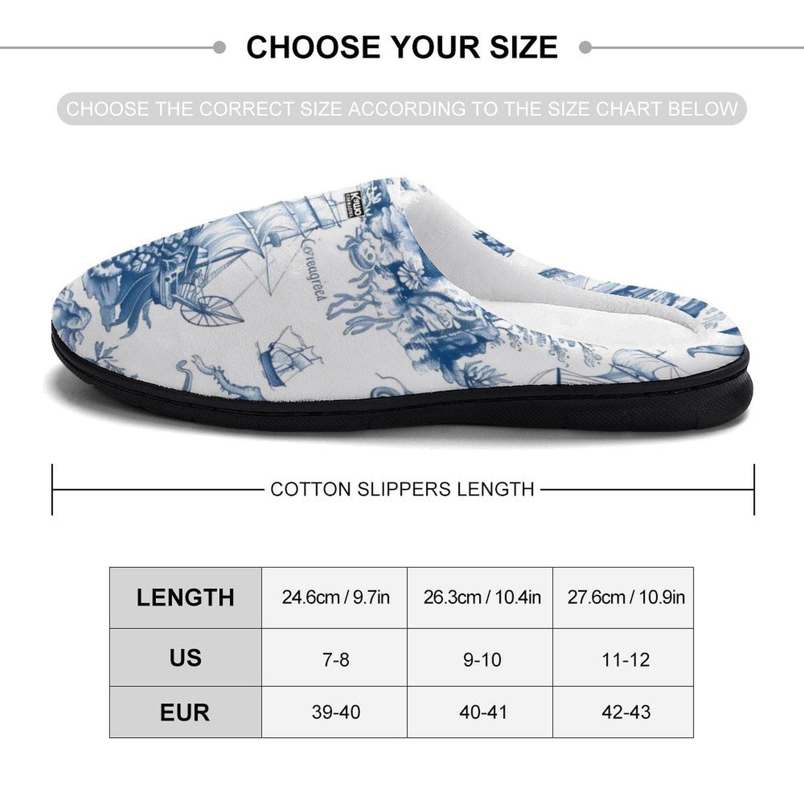Women's Coreagreens Chinoiserie Nautical Cotton Slippers - Cozy Home Comfort & Style