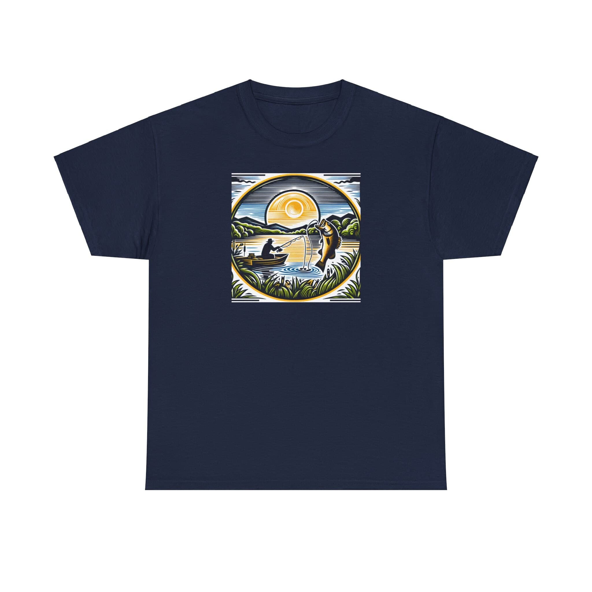 Reel Master Fishing T-Shirt | Woodcut Angler Bass Boat Graphic Tee