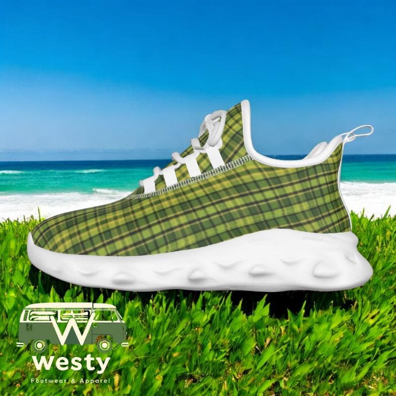 Westy Green Plaid Men's Lightweight Athletic Shoes – Everyday Comfort and Style