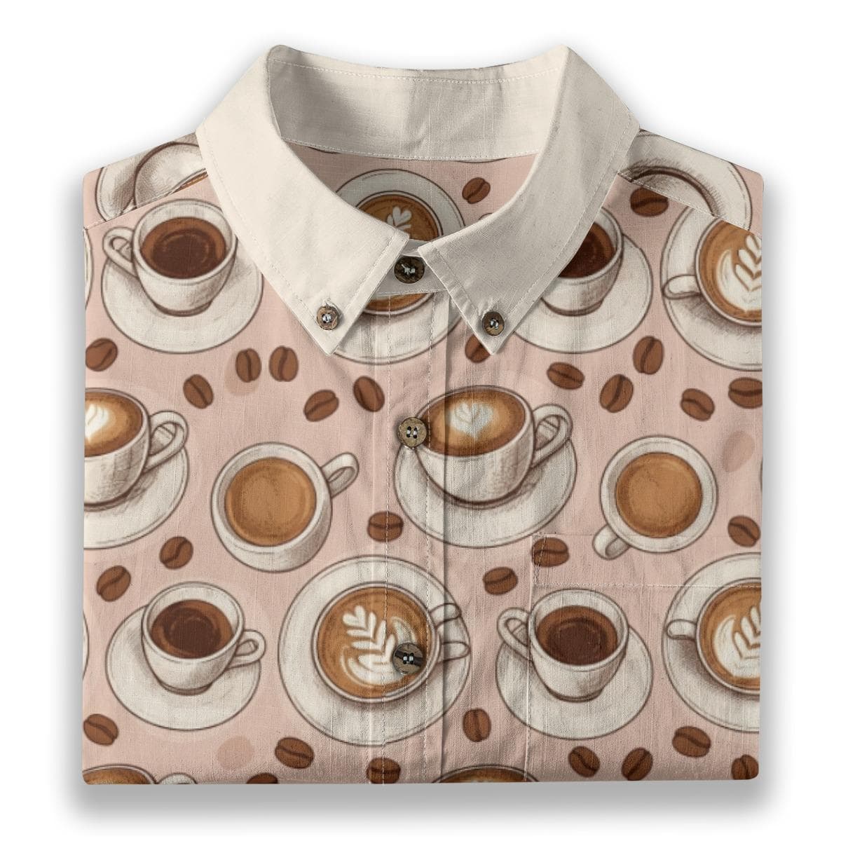Coffee Art Button-Down Shirt | Slub Cotton Unisex Tee