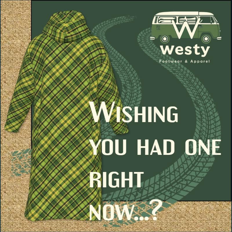 Westy Green Uni-Sex Long Fleece Zip Up Windbreaker