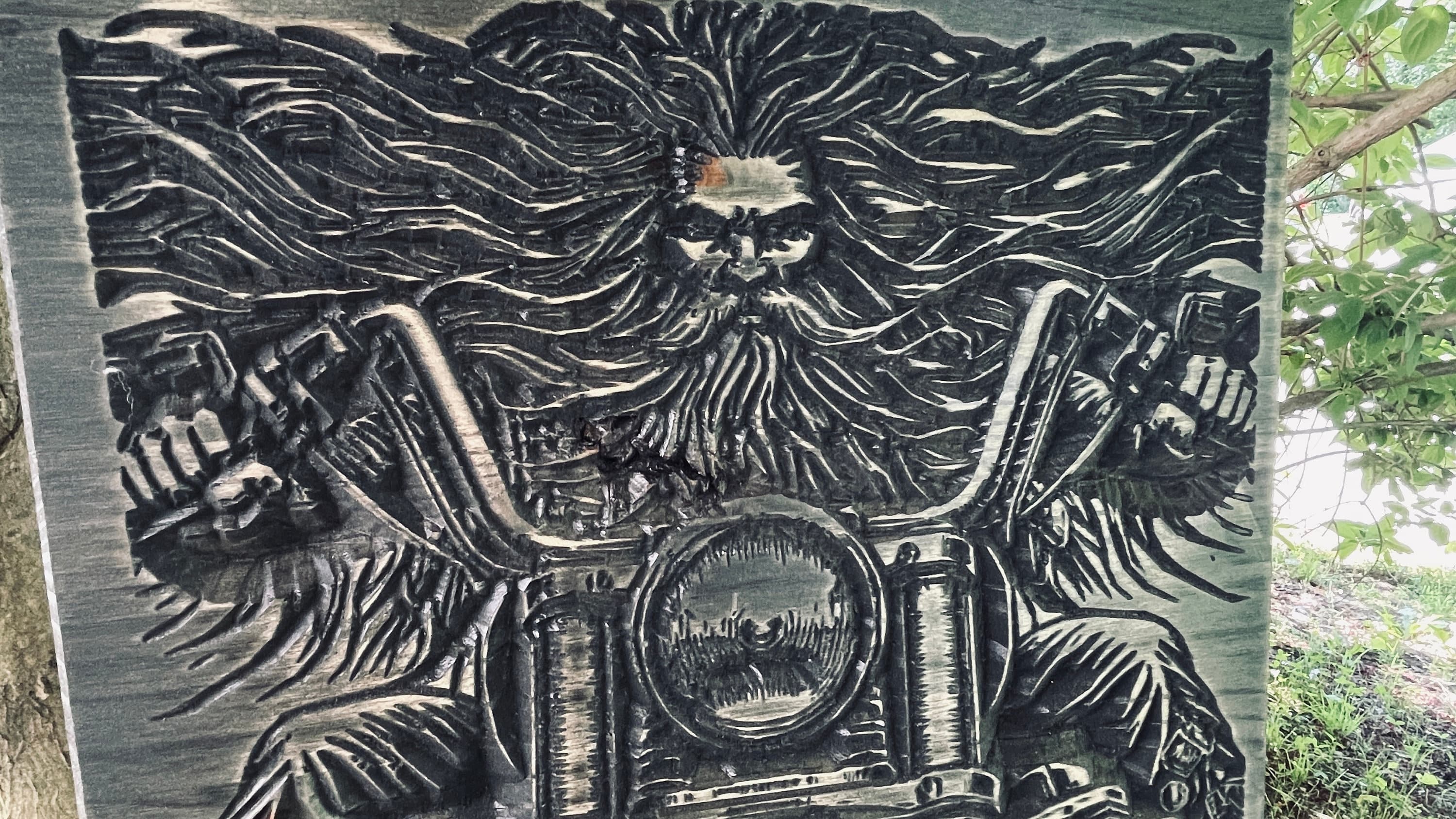 Freedom Rider Carved Wood Sign