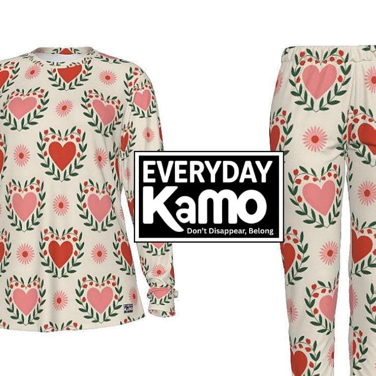 Heart Pajama Set | Brush Knit Valentine's Loungewear