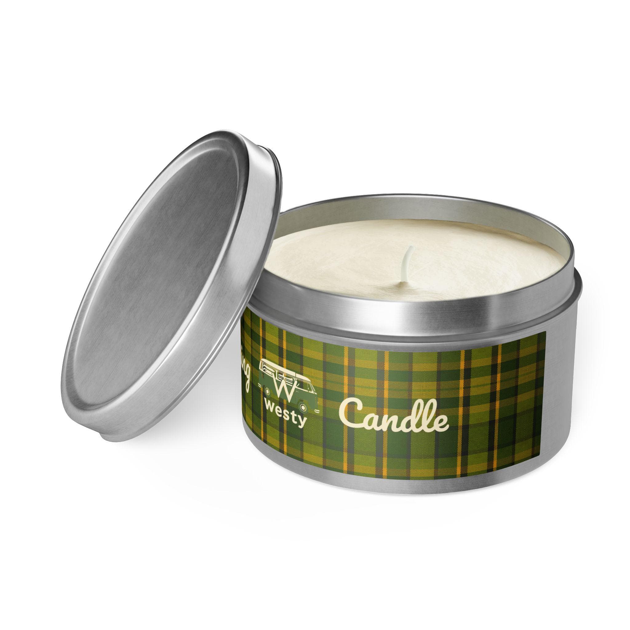 Westy Westfalia Camping Candle: Coconut Soy Wax Tin Candle