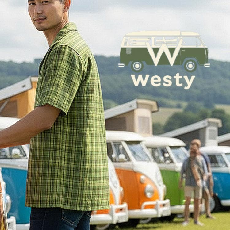 Westy Westfalia Green Plaid Shirt | Unisex Recycled Polyester Travel Wear