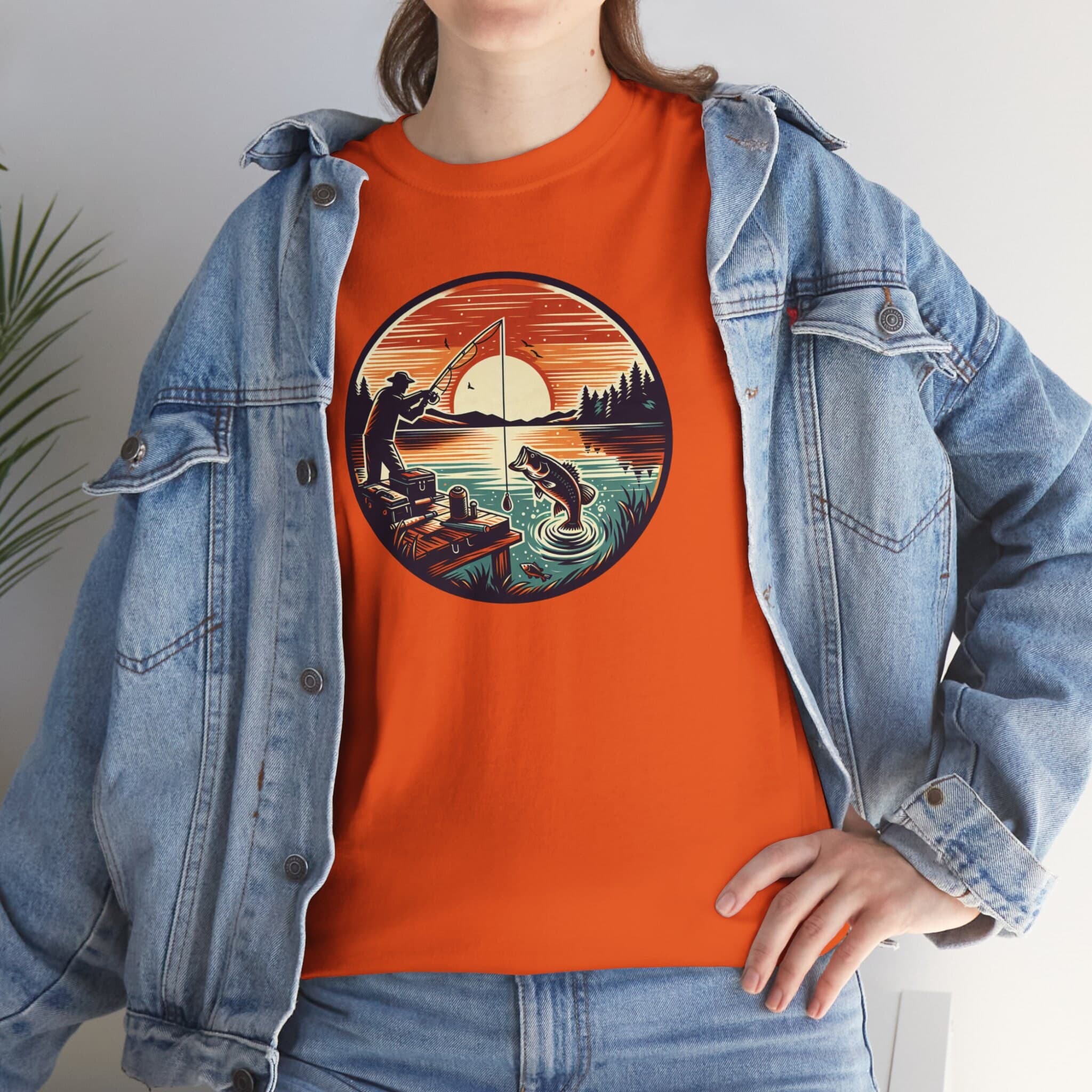 Handmade Bass Fishing T-Shirt | Woodcut Art Tee | Angler Gift Unisex