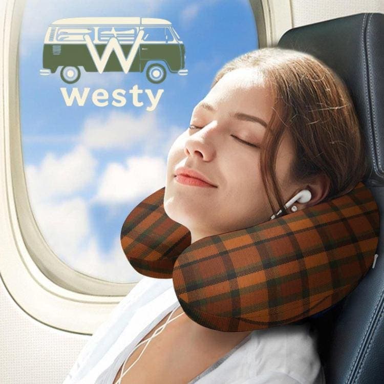 Westy Van Life Plaid Memory Foam Travel Pillow | Neck Support for Road Trips