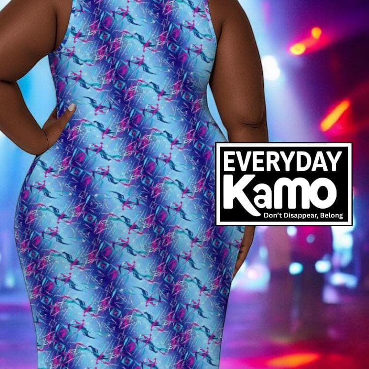 Everyday Kamo Modern Camo Dress | Plus Size One-Shoulder Bodycon for Her