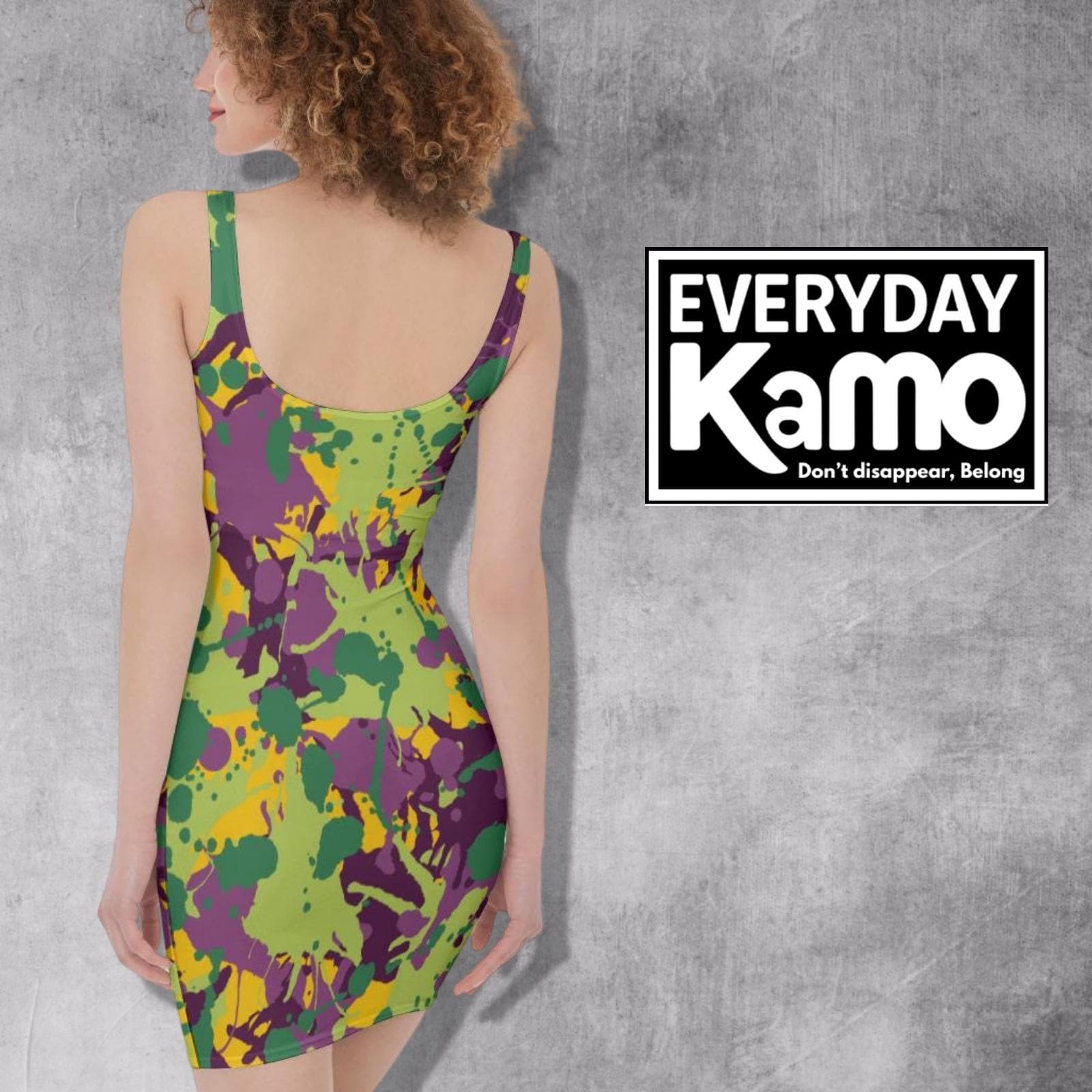 Everyday Kamo Abstract Splatter Mini Dress Women