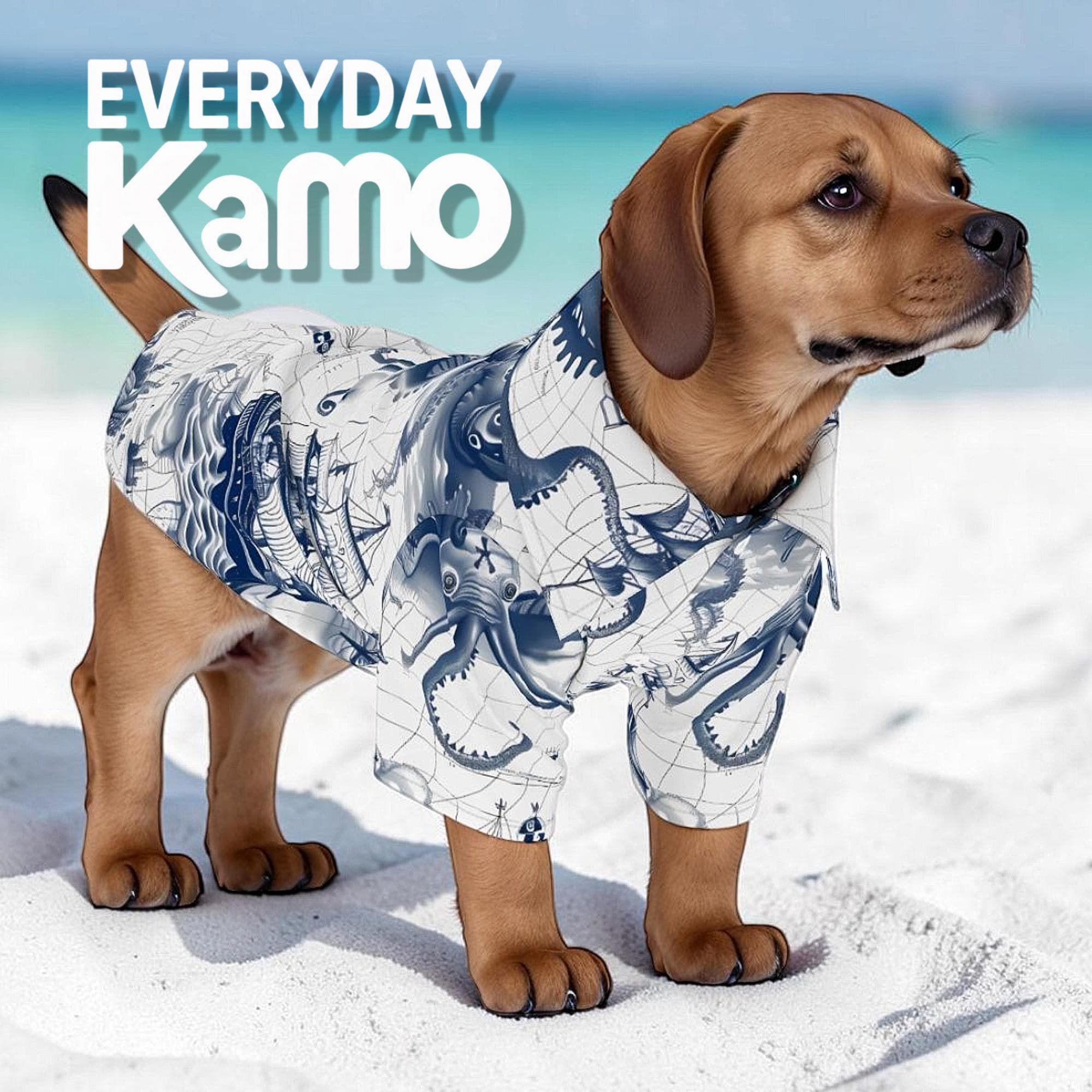 Nautical Pet Hawaiian Shirt | Dog & Cat Beachwear | Four-Way Stretch