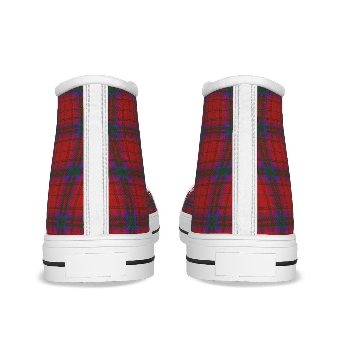 Men's Red Plaid Canvas High Top Sneakers | Custom Handmade