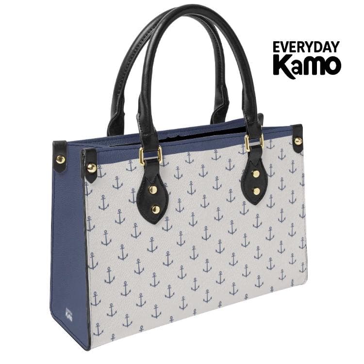 Nautical Anchor Print Leather Tote Bag | Double-Sided, Durable & Stylish Everyday Carry