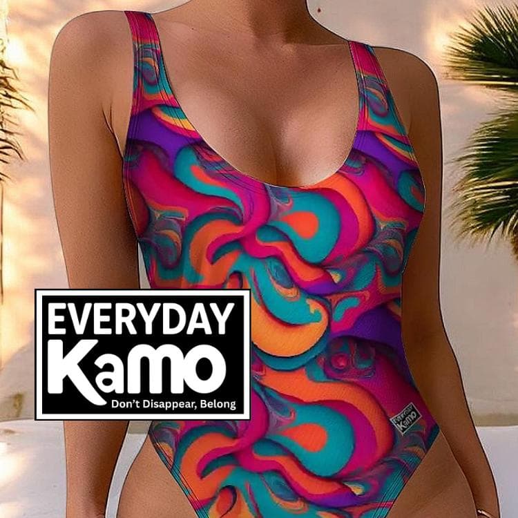 Vibrant Swirl Everyday Kamo One Piece Swimsuit | Modern Urban Explorer Bathing Suit