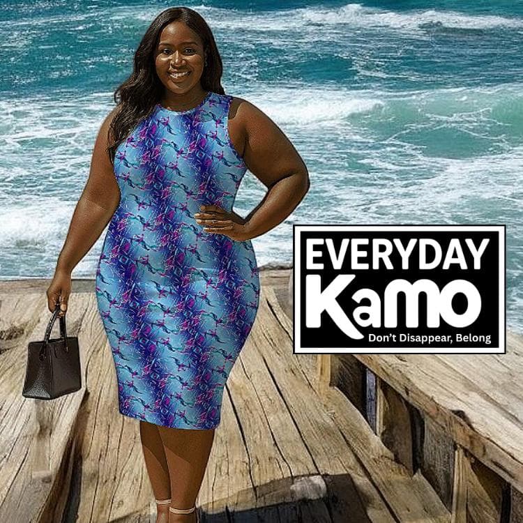 Everyday Kamo Modern Camo Dress | Plus Size One-Shoulder Bodycon for Her
