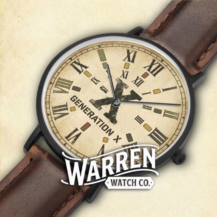 Warren Watch Co. Generation X Vintage Roman Numeral Ultra-Thin Leather Watch | Unisex Casual & Dress Timepiece