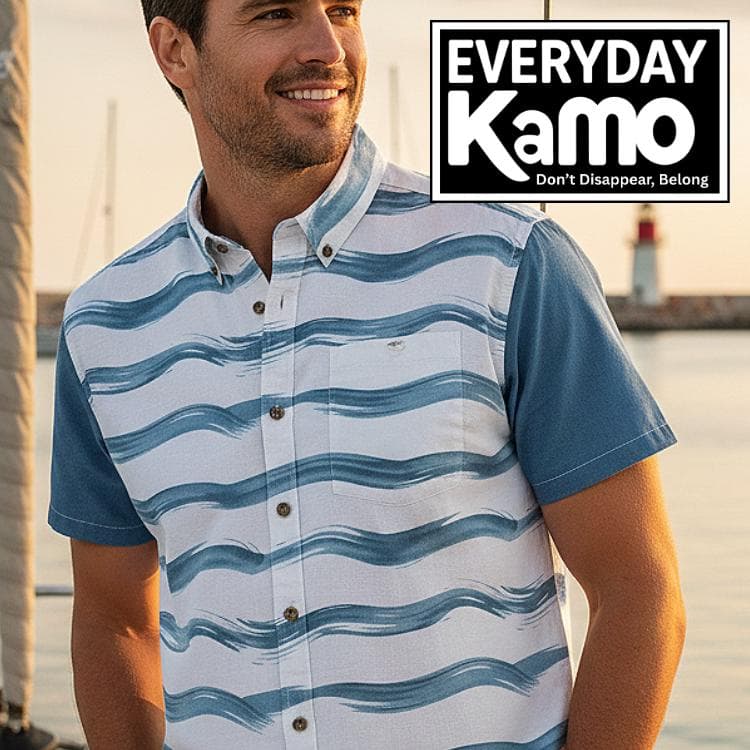 Blue Wave Slub Cotton Shirt | Men's Resort Wear
