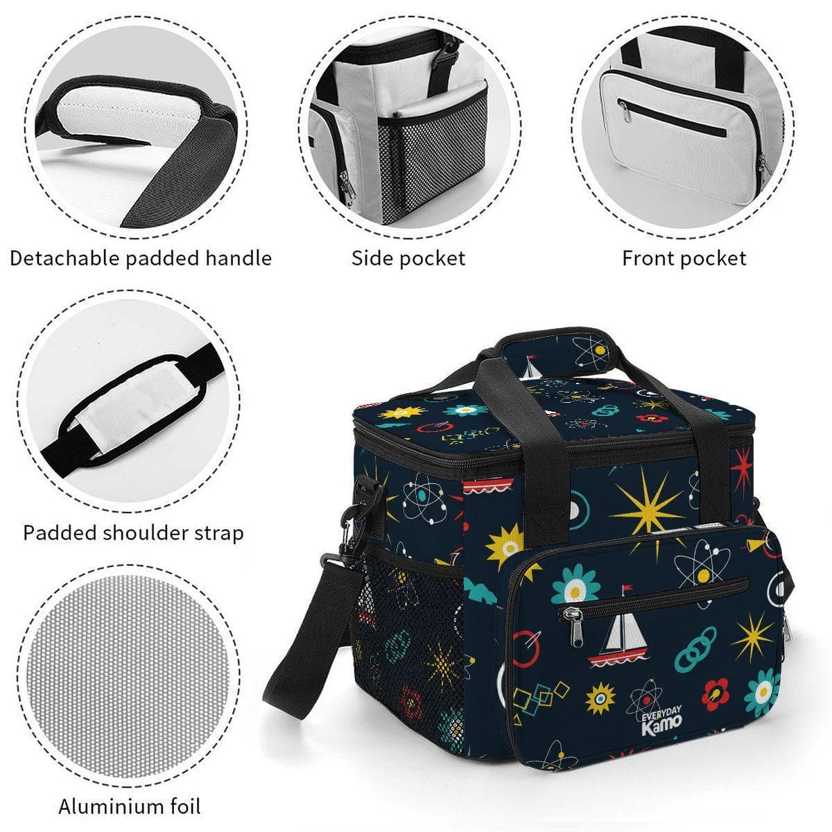 Insulated Lunch Bag Oxford Fabric Thermal Leakproof Work Cooler Tote