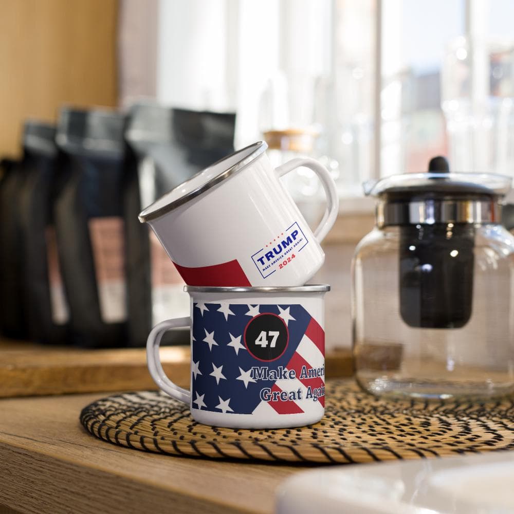 MAGA Enamel Camp Mug | Patriotic Trump Coffee Cup
