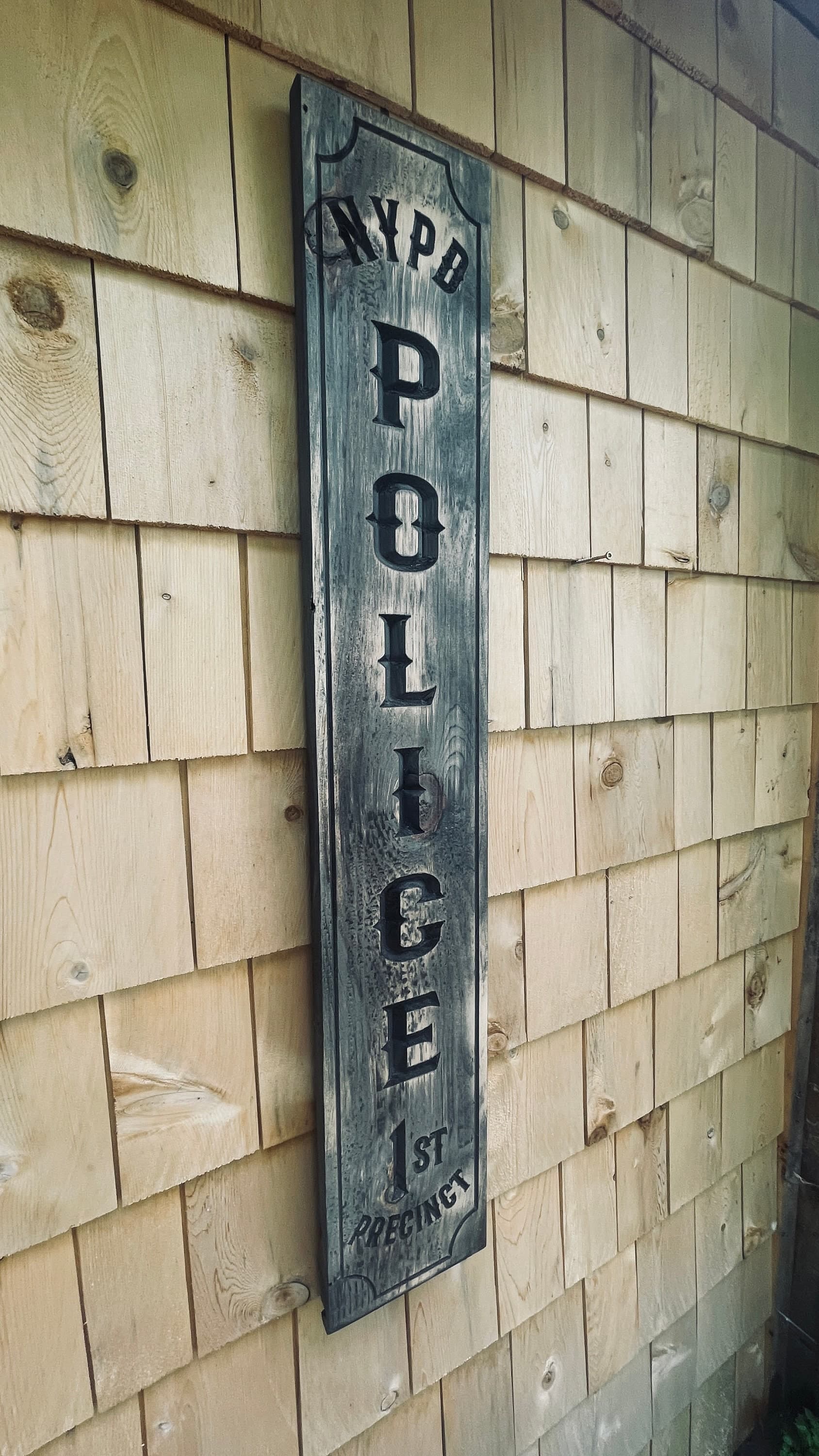 NYPD Police Carved Real Pine Wooden Sign - chose your precinct or department