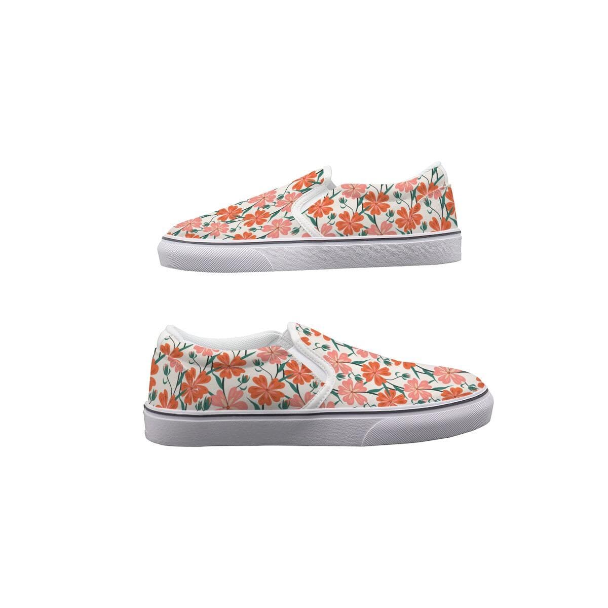 Floral Slip-On Canvas Shoes for Women | Handmade Comfort Everyday