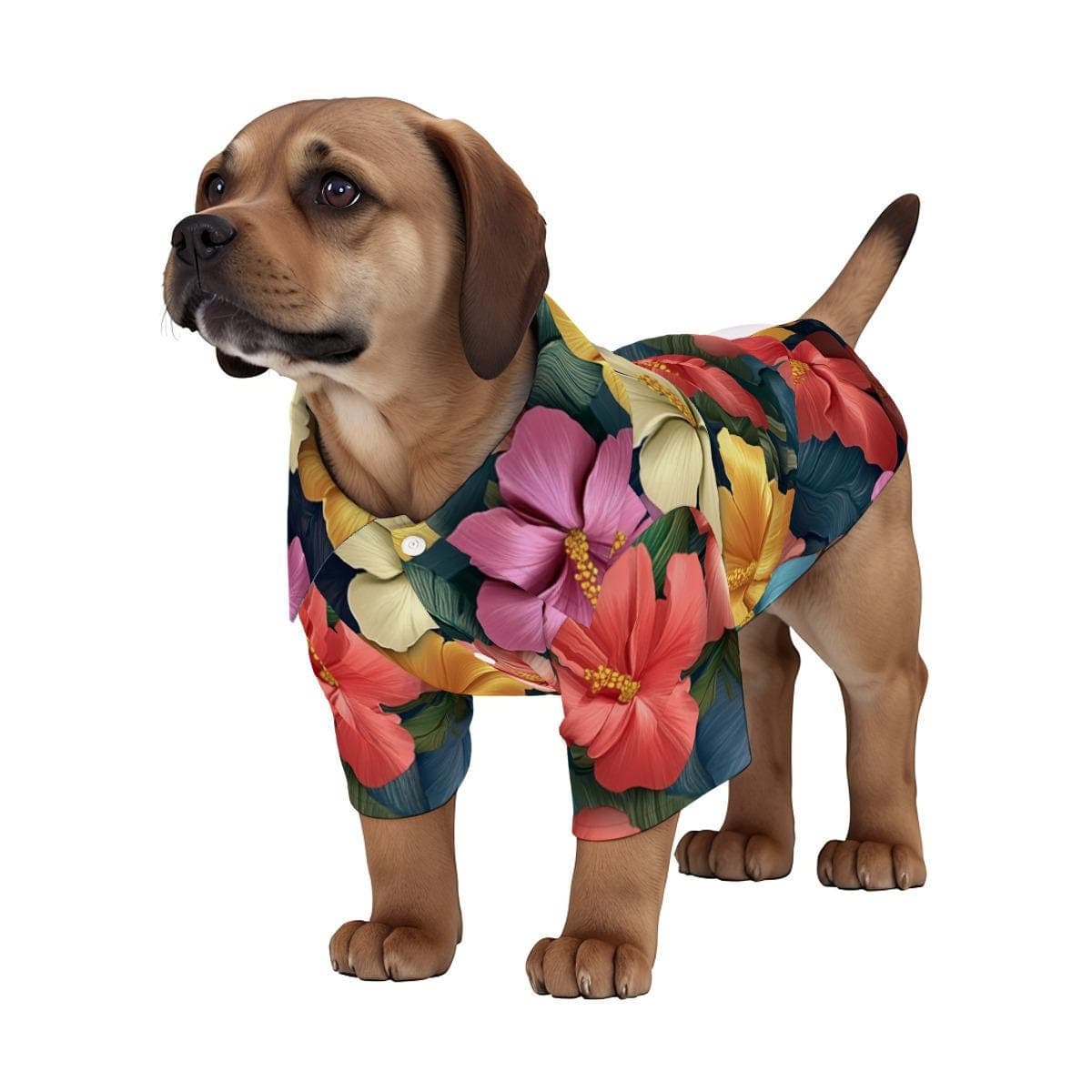 Dog Hawaiian Shirt | Tropical Floral Pet Aloha Outfit Made-to-Order