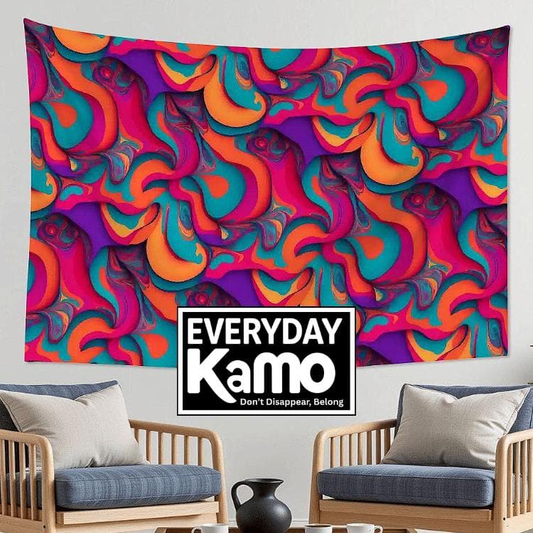 Vibrant Swirl Abstract Tapestry - Psychedelic Wall Art, Boho Dorm Decor, Beach Throw
