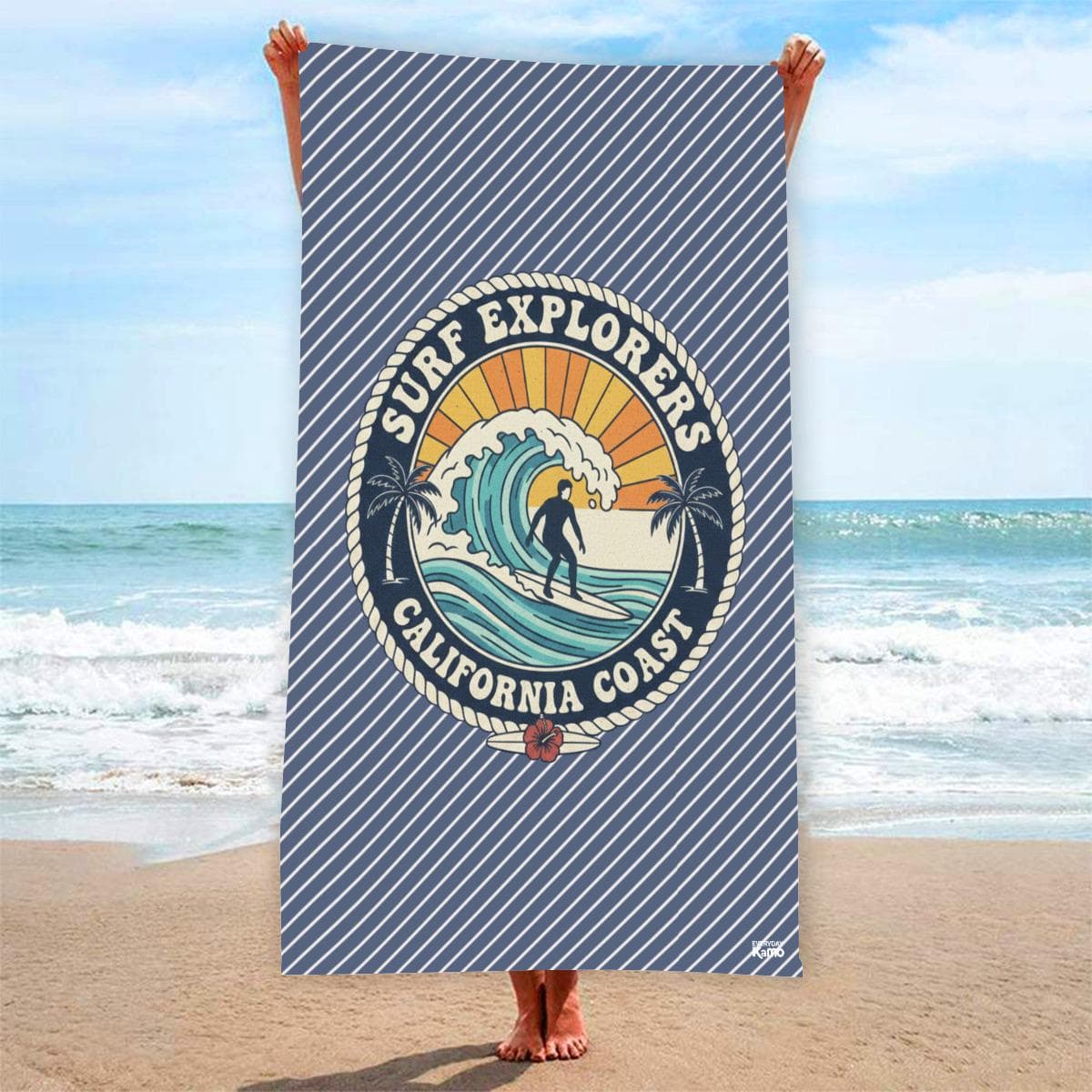 California Coast Surf Explorer Microfiber Beach Towel | Plush & Absorbent