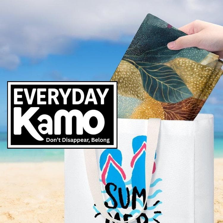 Everyday Kamo Abstract Leaves Beach Towel | Fast Dry Spa Bath Towel | Boho Botanical Design
