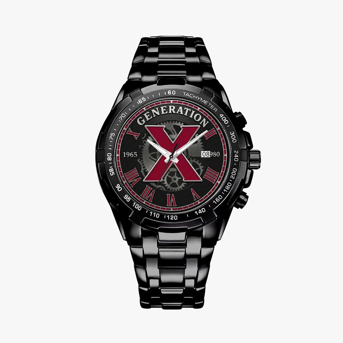 Generation X Black Metal Watch | Vintage Style Chronograph | Everyday Kamo Accessory