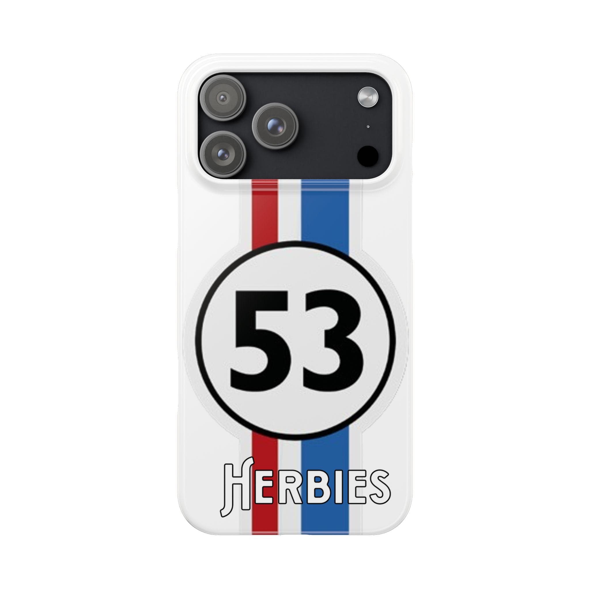 Herbies Vintage Race Car | Racing Stripe 53 Number Slim Phone Case