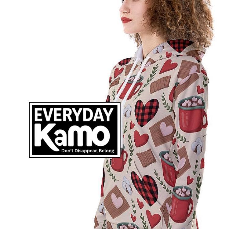 Cozy Valentine Hoodie Dress | Hot Cocoa & Plaid Hearts Tunic | Women's Winter Comfort