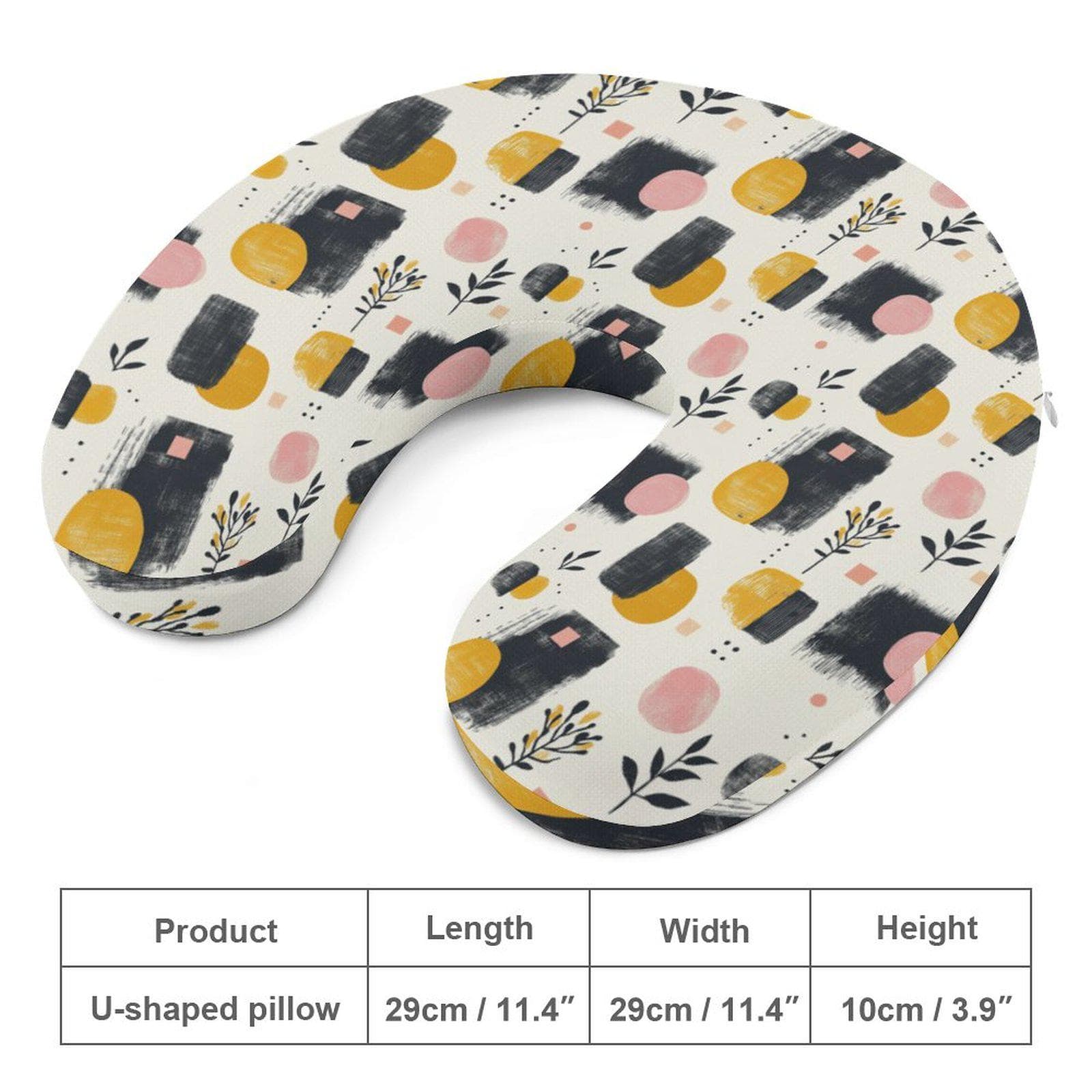 Memory Foam Neck Pillow U-Shape Travel Cushion Abstract Art Design