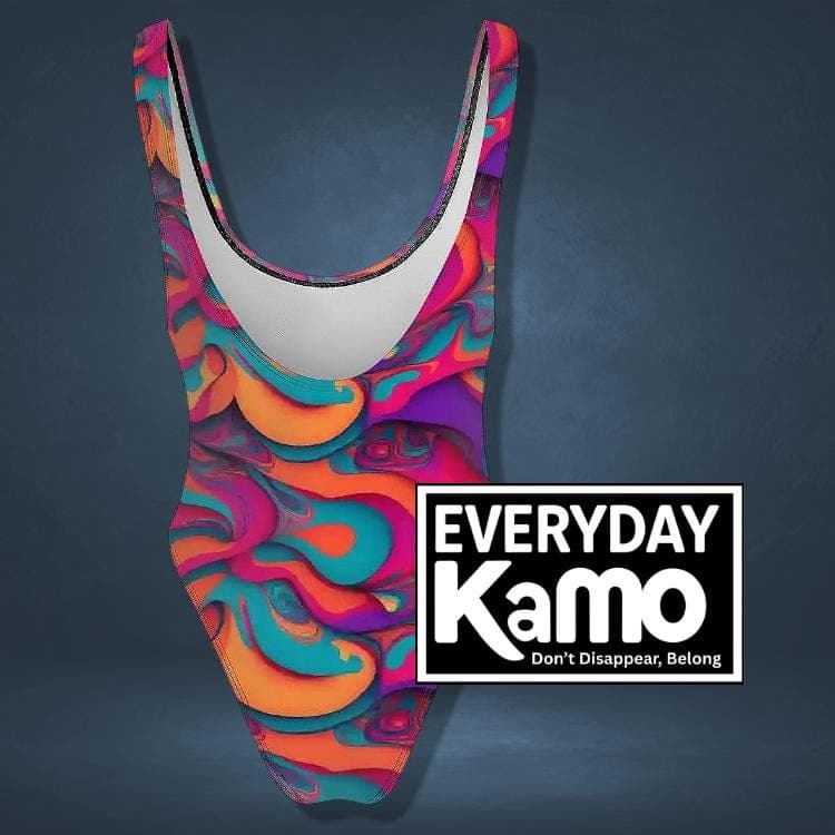 Vibrant Swirl Everyday Kamo One Piece Swimsuit | Modern Urban Explorer Bathing Suit